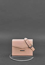 Сумочка маленька жіноча поясна/кросбоді "Mini" з натуральної шкіри Krast Рожевий
