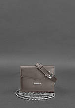 Сумочка маленька жіноча поясна/кросбоді "Mini" з натуральної шкіри Krast Темно-бежевий