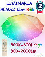 СВЕТОДИОДНЫЙ СВЕТИЛЬНИК c пультом ДУ LUMINARIA  ALMAZ 25W RGB R-330-SHINY-220V-IP44