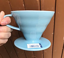 Керамічний пуровер для приготування кави Hario V60 02 Blue, 400 мл