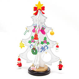 УЦІНКА!!! Настільна дерев'яна ялинка, 18 см, білий, дерево (060870)