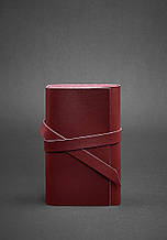 Блокнот (софт-бук) зі стрічкою-застібкою в обкладинці з натуральної шкіри Бордовий