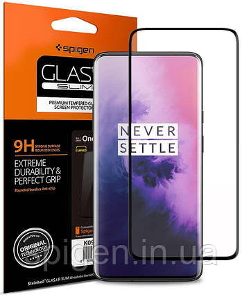 Захисне скло Spigen для OnePlus 7 Pro GLAS.tR SLIM, Black, фото 1