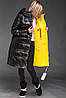 Жіночий пуховик TOWMY Чорний з жовтим 2528, фото 7
