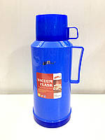 Термос вакуумный со стеклянной колбой DayDays 1,8 литра (синий)