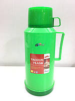 Термос вакуумный со стеклянной колбой DayDays 0,6 литра (зелёный)