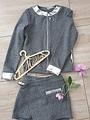 Модний комплект для дівчаток — бомбер і спідниця шорти Розміри 140,