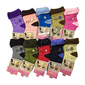 Шкарпетки дитячі махрові для дівчаток Корона Бамбук L Оптом 3202