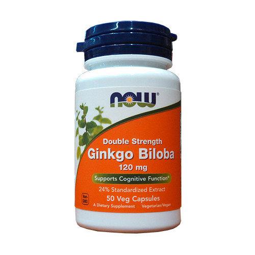 Гінкго Білоба, Ginkgo Biloba, Double Strength, Now Foods, 120 мг, 50 капсул