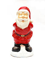 Декоративна фігурка - Дід Мороз з мішком, 45 см, червоний з білим, пап'є-маше (013463)