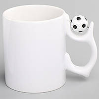 Чашка сублимационная белая с мячиком футбольным,330 мл