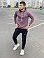 Чоловічий спортивний костюм Nike (найк) - бузкова худі і чорні штани / Весна-осінь, фото 4