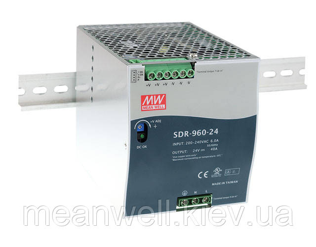 SDR-960-48 Блок живлення на Din-рейку Mean Well 960вт, 48в, 20A, фото 1