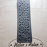 Клапан вузький із тисненням "орнамент". Сірий колір, фото 2