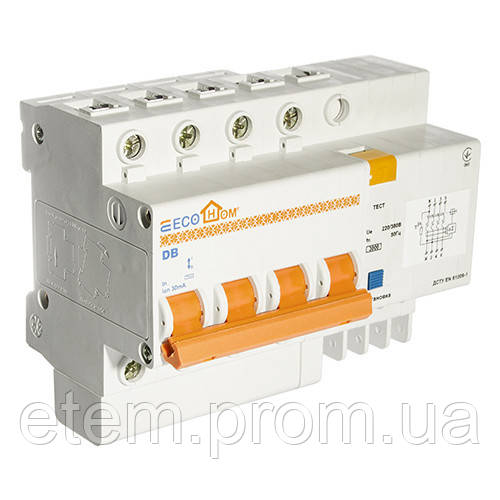 Диференціальний вимикач серії ECOHE ДВ 4р 16 А 30 мА