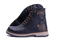 Мужские зимние кожаные ботинки ZG Black Flotar Military Style