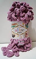 Пряжа Alize Puffy петелькова пряжа для в'язання без спиць № 28 - троянда