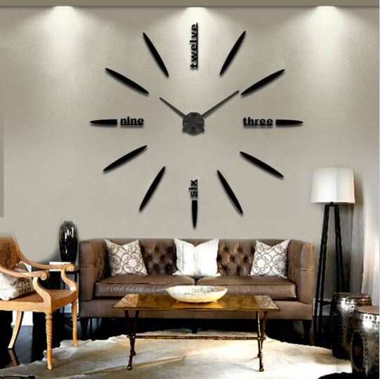 60-130 см, годинник настінний 3d diy clock, 3d годинники настінні великі, годинник на стіну для офісу, стильні настінні годинники