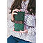Шкіряне жіноче портмоне 3.0 зелений з коричневим, фото 6