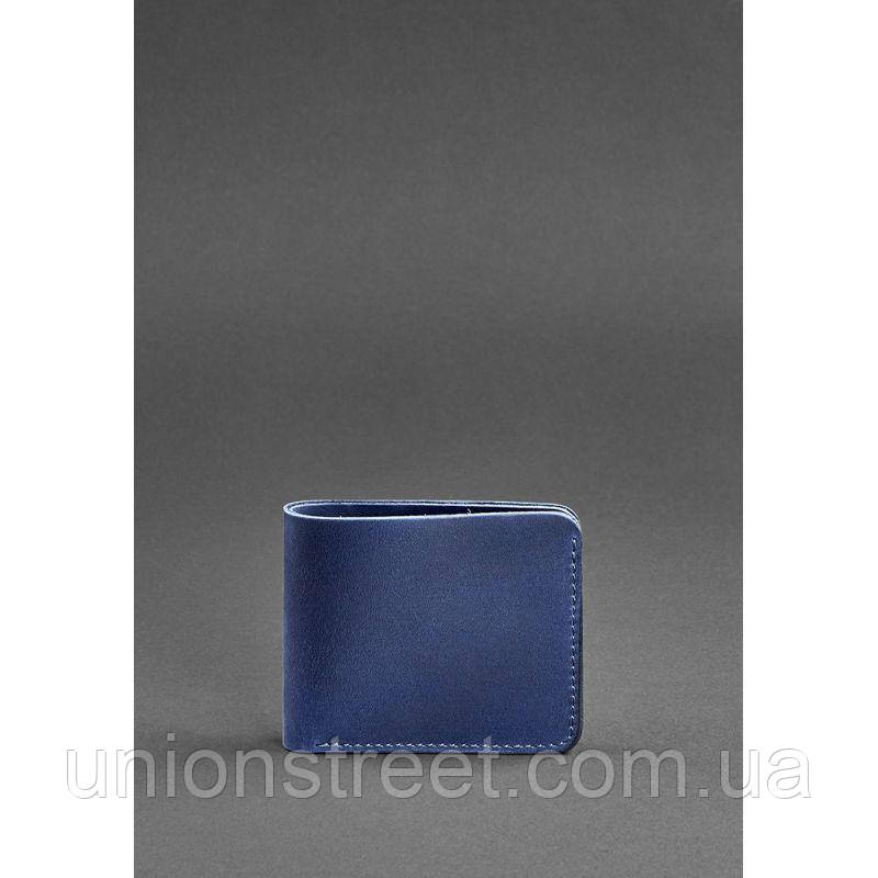 Чоловіче шкіряне портмоне 4.1 (4 кишені) синє