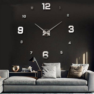 60-130 см, годинник настінний 3d diy clock, 3d годинники настінні великі, годинник на стіну для офісу, стильні настінні годинники
