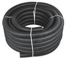 Труба ПНД гнучка гофрована д.40 мм, легка з протяжкою, 20 м, колір чорний