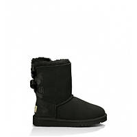 Детские Угги KID's Bailey Bow Black. Угги детские с двумя бантиками черного цвета. UGG Australia