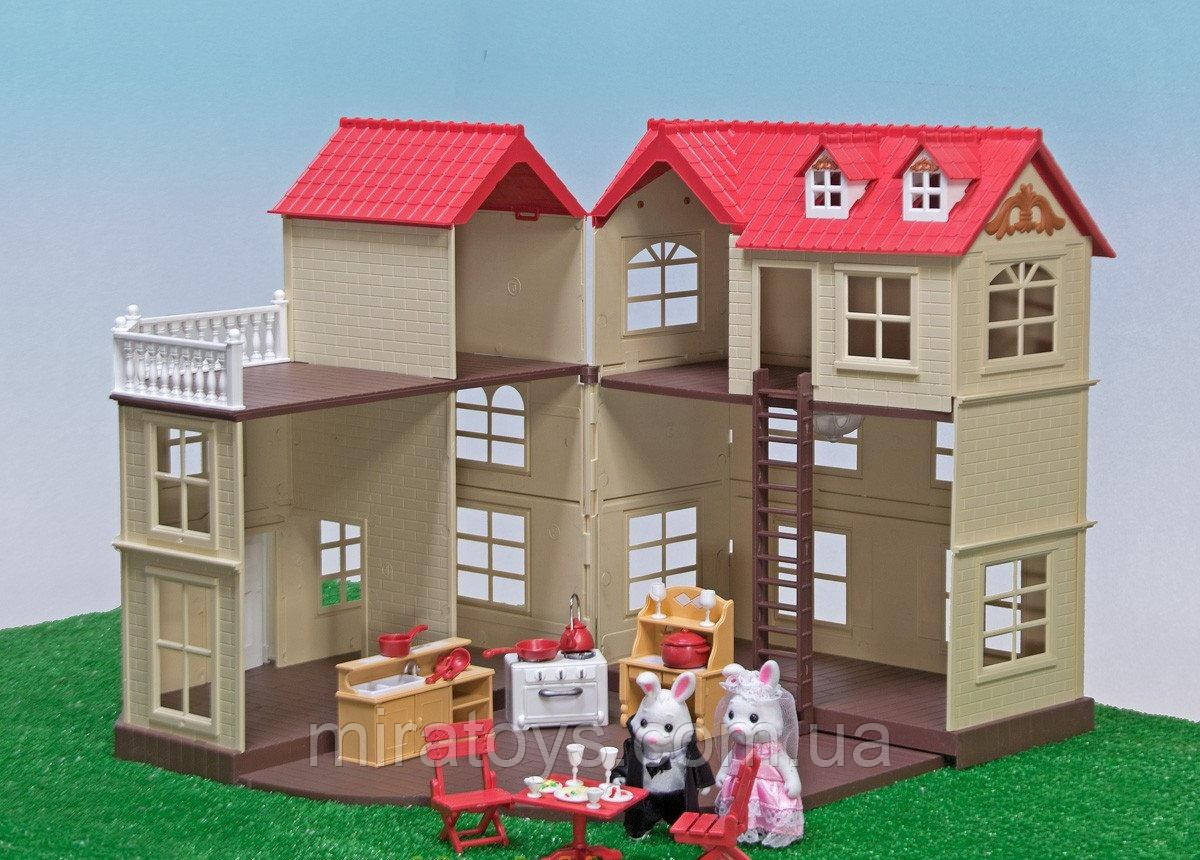 ✅Тварини флаксові Happy Family 012-10 Заміський будиночок аналог Сільваніан Феміліс (Sylvanian Families)