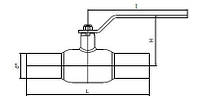 Кран шаровый стальной стандартнопроходной приварной INTERVAL Ду250 Ру25