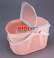 Кошик пластиковий для пікніка 25 л 44х31х27 см (колір — персиковий) Irak Plastik SP-125-3