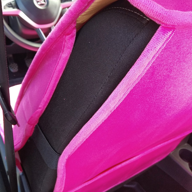 Комплект авточехлов из велюра розовый