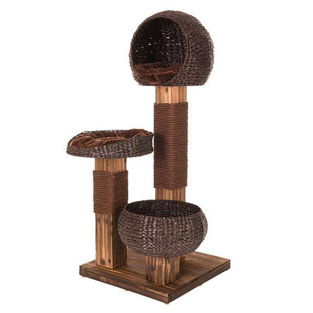 Кігтеточка для котів Smoked Wood з натуральної обпаленої деревини, фото 1