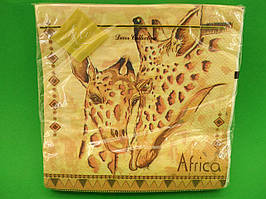 Серветки паперові до свят з малюнками (ЗЗхЗЗ, 20шт) Luxy Африка(1249) (1 пач.)