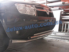 Захист заднього бампера труба подвійна Дачія Дастер 2018+ подвійна Дуга D70-42 на Dacia Duster з 2018