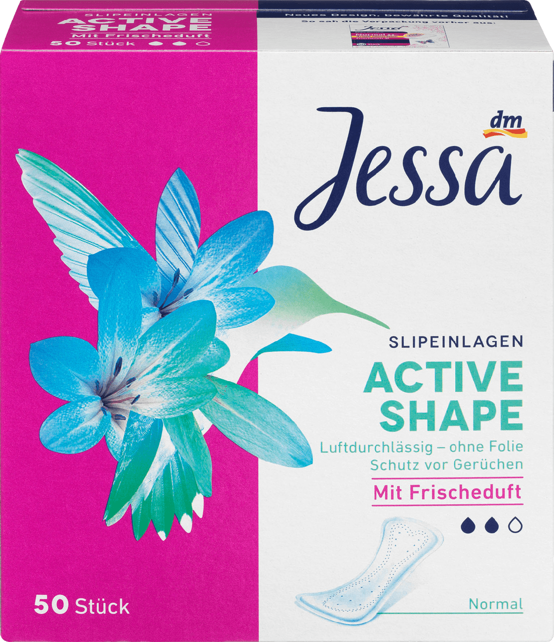 Щоденні гігієнічні прокладки Jessa Slipeinlagen Active Shape Frischeduft, 50 шт.