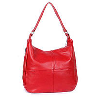 Кожаная красная женская вместительная сумка мешок, цвета в ассортименте