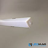 LED профіль для світлодіодної стрічки кутової 16x16 мм з прямокутним розсіювачем, фото 3