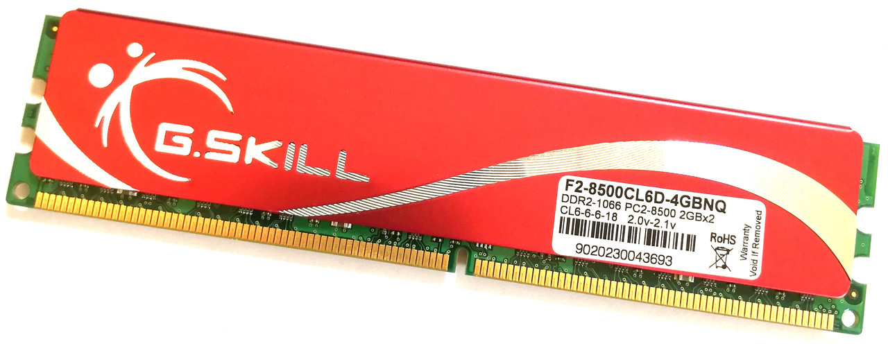 Оперативна пам'ять G. Skill DDR2 2Gb 1066MHz PC2 8500U CL6 (F2-8500CL6D-4GBNQ) Б/В