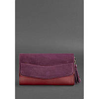 Женская кожаная сумка Элис бордовая Велюр Krast, фото 1