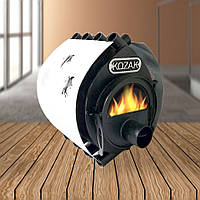 Піч булер'ян Kozak Тип 01 Зі склом та захисним кожухом 200 м³ 740х520х740 мм Буржуйка для опалення будинку