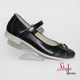 Туфлі для дівчаток для школі зі шкіри чорного кольору "Style Shoes"