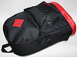 Рюкзак міський Nike (Найк) шкіряне дно, спортивний, молодіжний.Чорний з червоним вставками ., фото 5