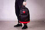 Рюкзак міський Nike (Найк) шкіряне дно, спортивний, молодіжний.Чорний з червоним вставками ., фото 8