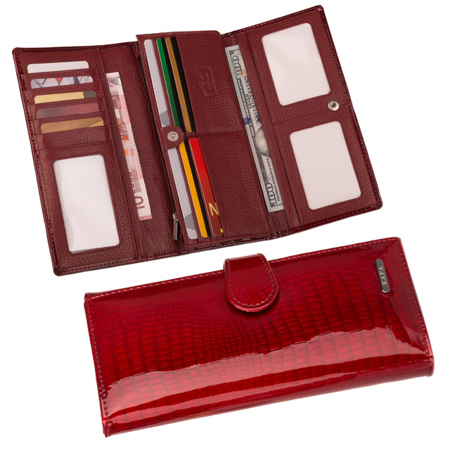 кожаный красный кошелек