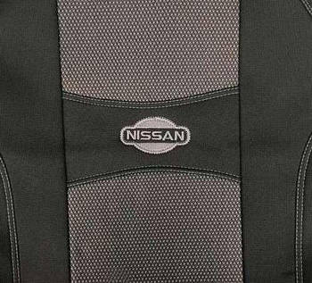 Чохли на сидіння NISSAN LEAF 2010 - задня спинка закритий тил 1/3 2/3; п/подлок; 4 подгол; airbag. 'NIKA'