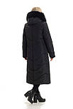 Пуховик жіночий чорний із хутром, фото 3