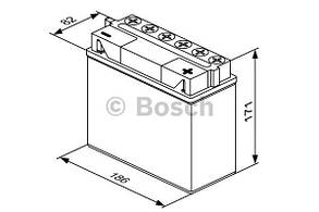 Мото акумулятор BOSCH M4 FRESH PACK ПРАВ [+] 12V 19AH 170A 186*82*171 Bosch 0092M4F450, фото 3