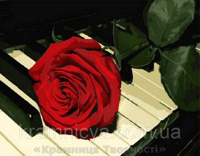 Картина по номерам 40x50 Роза на рояле, Rainbow Art (GX29840) - фото 1 - id-p1041651313