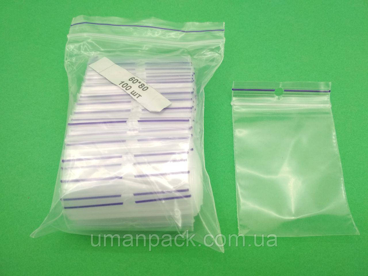 Пакет з замком Zip-lock (з отвором) 6x8(100шт) (1 пач.)