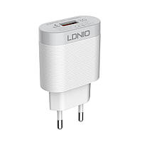 Мережевий зарядний пристрій LDNIO A303Q, 3A, Quick Charge 3.0 (без кабелю)